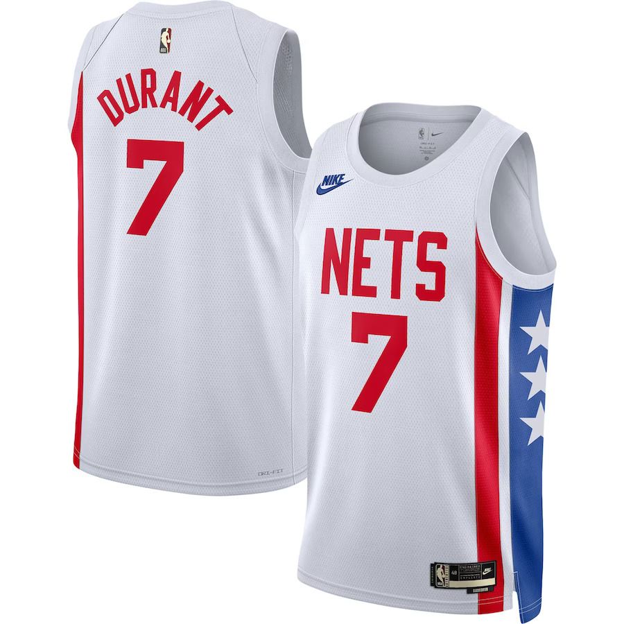 Men Brooklyn Nets 7 Kevin Durant Nike White 2022-23 Swingman NBA Jersey